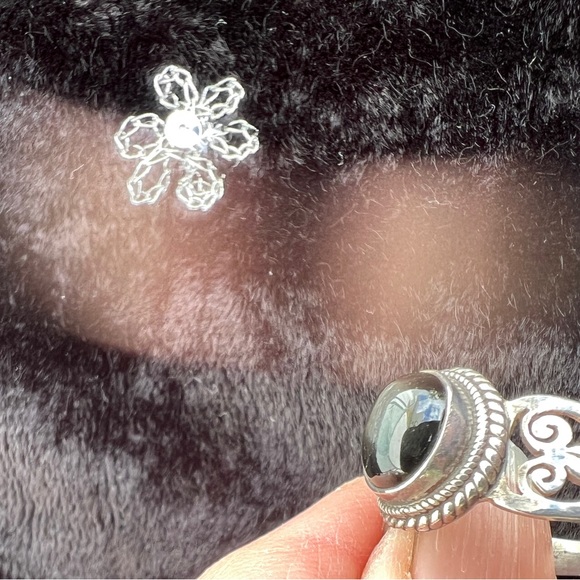 STERLING SILVER BLACK MOONSTONE RING - Picture 4 of 6